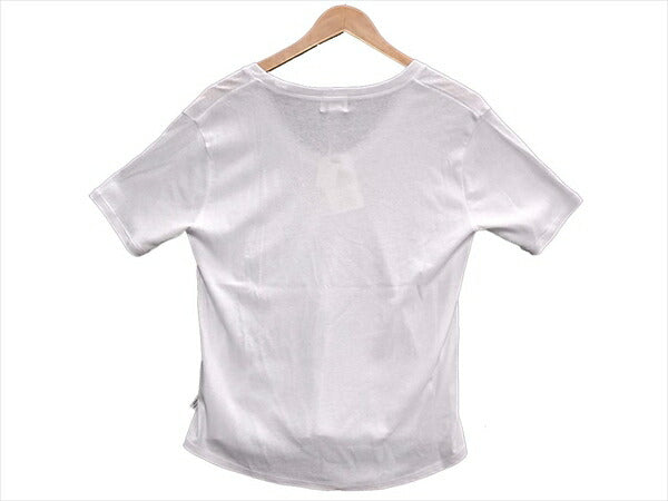 プレーンUネック レディース Tシャツ 白系 白系 S【新古品】【未使用】【中古】