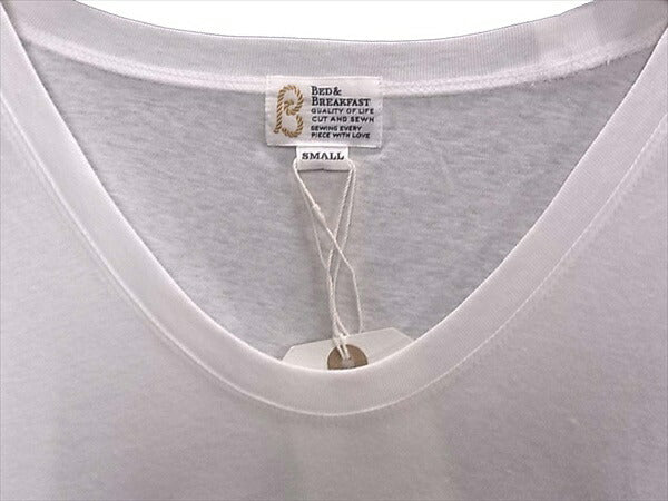 プレーンUネック レディース Tシャツ 白系 白系 S【新古品】【未使用】【中古】