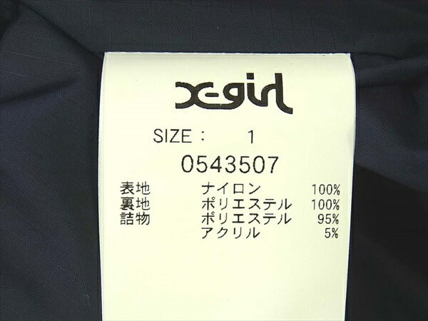 X-girl エックスガール PUFF SHIRT JACKET レディース 中綿ジャケット ネイビー系 ネイビー系 S【新古品】【未使用】【中古】