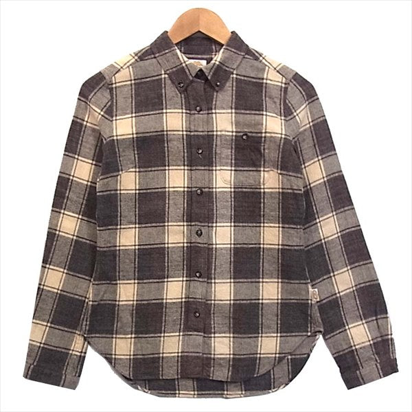 チェック レディース 長袖シャツ ベージュ系 ベージュ系 USUAL【新古品】【未使用】【中古】