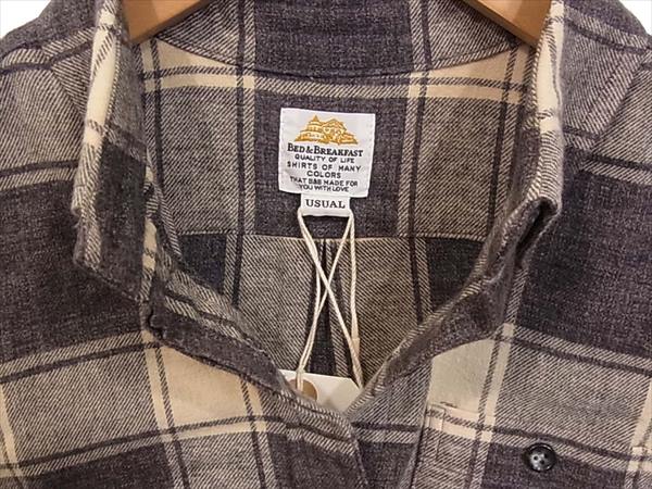 チェック レディース 長袖シャツ ベージュ系 ベージュ系 USUAL【新古品】【未使用】【中古】