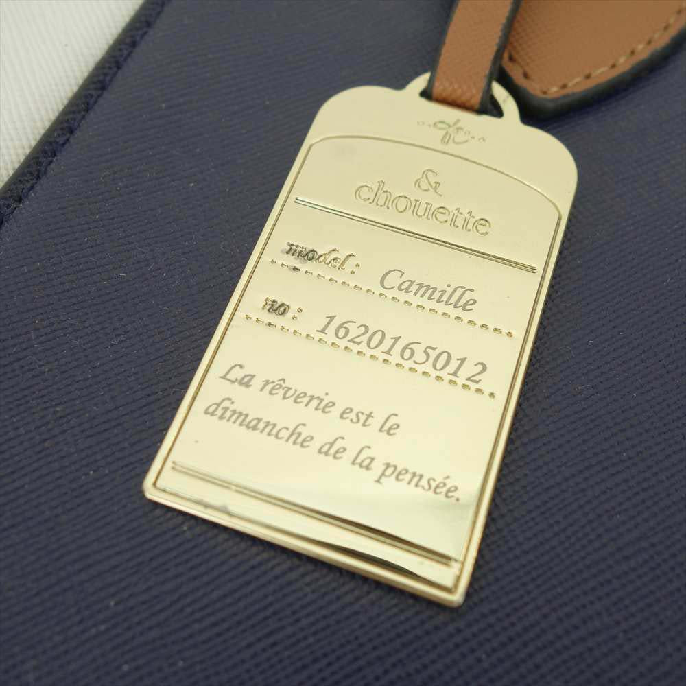 サマンサアンドシュエット バイカラー レザー レディース トートバッグ ネイビー系  ネイビー系【美品】【中古】