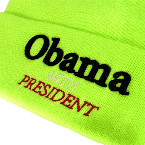 Supreme シュプリーム 18AW Obama 44TH PRESIDENT Beanie ビーニー ニット ニットキャップ  ライトグリーン系【美品】【中古】
