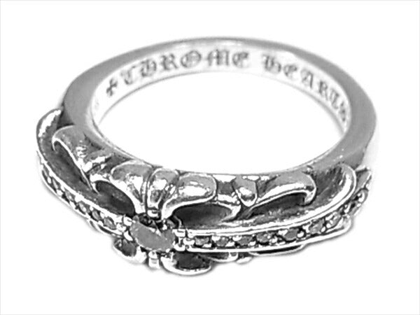 CHROME HEARTS クロムハーツ（原本無） BABY CLSC ベイビー クラシック フローラル クロス ダイヤ リング シルバー【中古】