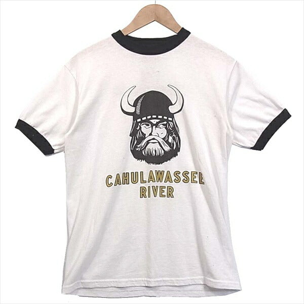 TENDERLOIN テンダーロイン T-RAGLAN 3/4 T-RAGLAN 3/4 CAHULAWASSEE RIVER プリント ラグラン リンガー Tシャツ 白系 白系 M【中古】