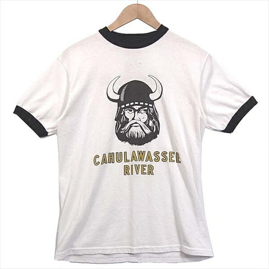 TENDERLOIN テンダーロイン T-RAGLAN 3/4 T-RAGLAN 3/4 CAHULAWASSEE RIVER プリント ラグラン リンガー Tシャツ 白系 白系 M【中古】