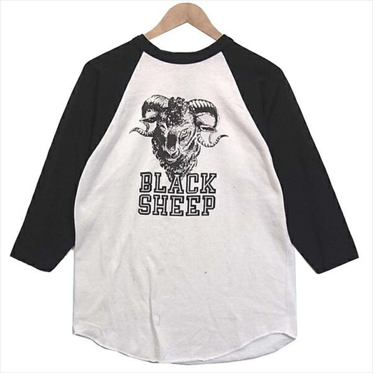 TENDERLOIN テンダーロイン T-RAGLAN 3/4 BLS BLACK SHEEP ブラック シープ プリント ラグラン Tシャツ 白系 白系 M【中古】