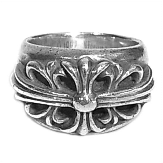 CHROME HEARTS クロムハーツ（原本無） フローラル クロス リング シルバー 14号【中古】