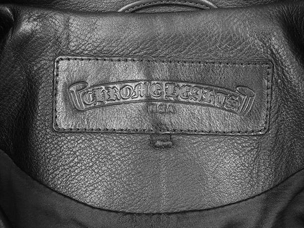 CHROME HEARTS クロムハーツ（原本無） 特注オーダー フレア フローラルクロス ライダース レザー ジャケット 黒系 S【美品】【中古】