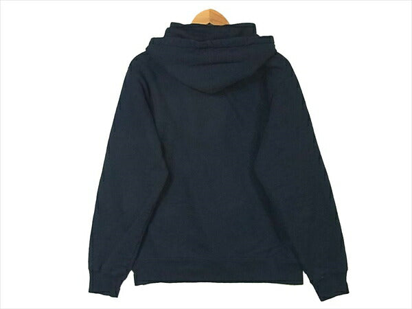 Supreme シュプリーム 19SS Set In Logo Hooded sweatshirt ロゴ フーデッド スウェット プルオーバー ネイビー系 M【美品】【中古】