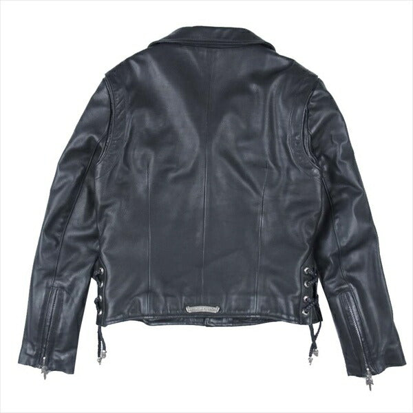 CHROME HEARTS クロムハーツ（原本無） ×コムデギャルソン COMME des GARCONS JJ DEAN ディーン 裏地フリル ライダース  レディース ジャケット ブラック系 M【美品】【中古】