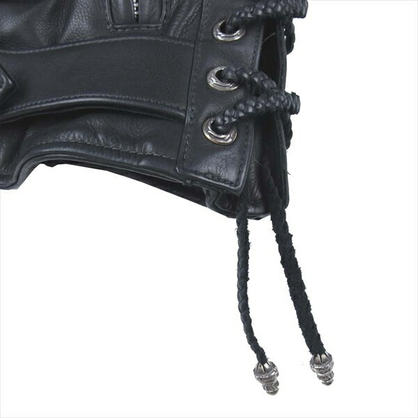 CHROME HEARTS クロムハーツ（原本無） ×コムデギャルソン COMME des GARCONS JJ DEAN ディーン 裏地フリル ライダース  レディース ジャケット ブラック系 M【美品】【中古】