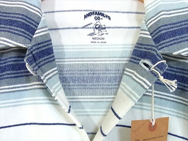 ANDFAMILYS アンドファミリー JK-1607454 SUMMER BEACH サマー ビーチ シャツ 青系 M【新古品】【未使用】【中古】