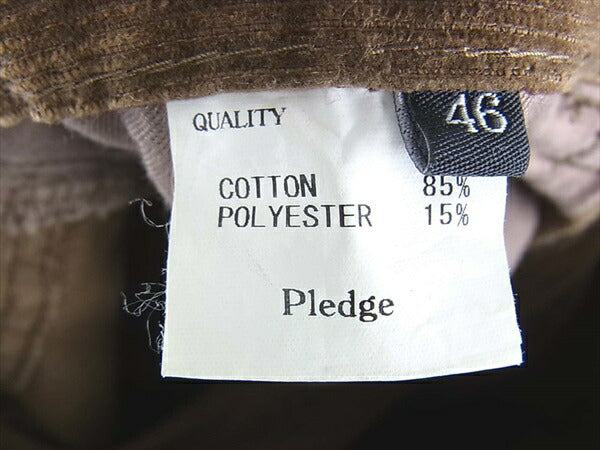Pledge プレッジ スーパースリム コーデュロイ パンツ ブラウン系 46【中古】