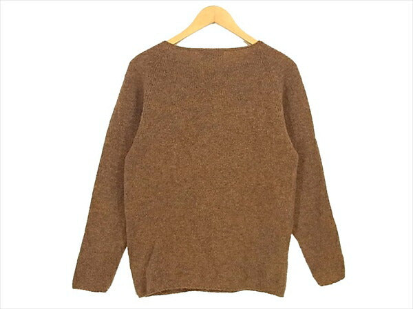 ノアイースターリー スコットランド製 ワイドネック 無地 ニット ブラウン系 38【中古】