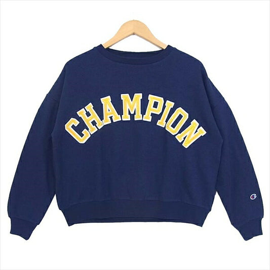Champion チャンピオン CW-Q003 クルー ネック レディース スウェット ネイビー系 M【美品】【中古】