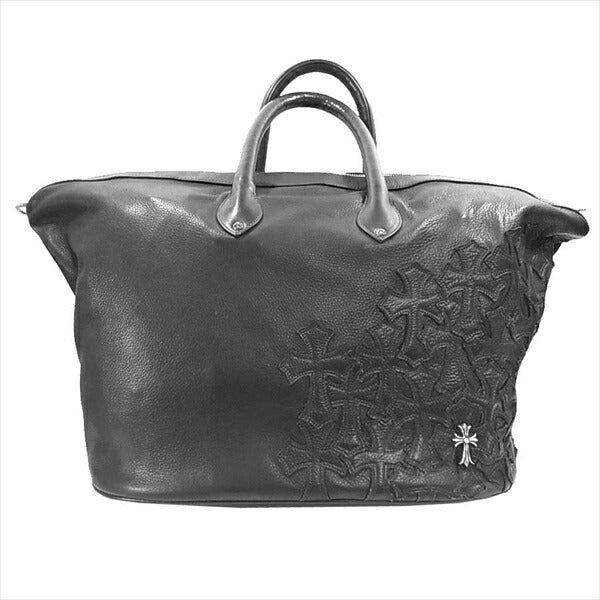 CHROME HEARTS クロムハーツ（原本有） 国内正規店原本付属 GILLES CEME CRS セメタリー クロス パッチ ボストン バッグ ブラック系【美品】【中古】
