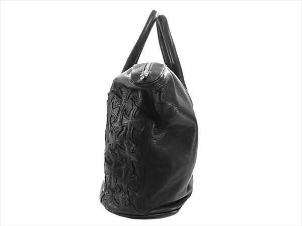CHROME HEARTS クロムハーツ（原本有） 国内正規店原本付属 GILLES CEME CRS セメタリー クロス パッチ ボストン バッグ ブラック系【美品】【中古】
