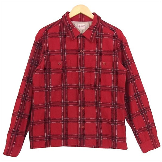 TENDERLOIN テンダーロイン T-WOOL SHT PLAID ウール 長袖シャツ チェック シャツ レッド系  レッド系 S【美品】【中古】