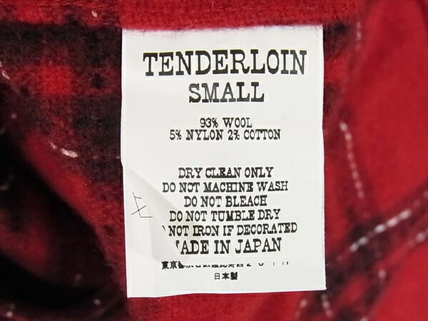 TENDERLOIN テンダーロイン T-WOOL SHT PLAID ウール 長袖シャツ チェック シャツ レッド系  レッド系 S【美品】【中古】