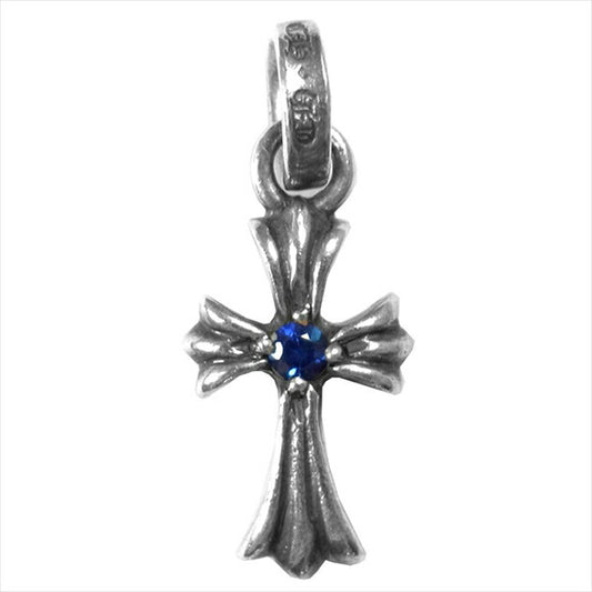 CHROME HEARTS クロムハーツ（原本無） CRS BBYFAT SAP ベイビー ファット 1サファイア チャーム ネックレス ペンダントトップ シルバー【中古】