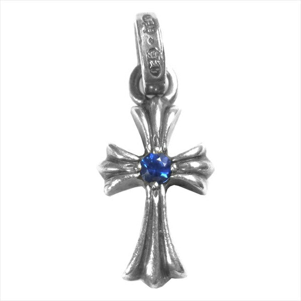 CHROME HEARTS クロムハーツ（原本無） CRS BBYFAT SAP ベイビー ファット 1サファイア チャーム ネックレス ペンダントトップ シルバー【中古】