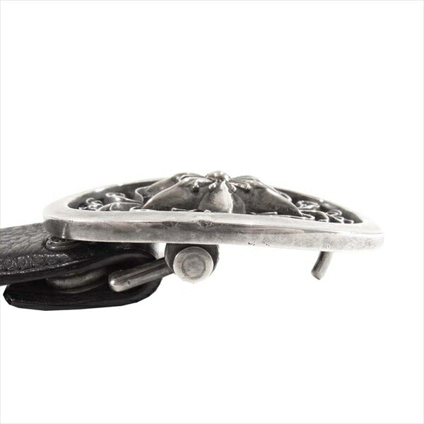CHROME HEARTS クロムハーツ（原本無） クラシック オーバル スター バックル 1.5 ストラップ ベルト 黒系 34【中古】