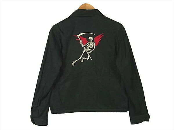 HYSTERIC GLAMOUR ヒステリックグラマー XXX THE REAPER WING 0661AB02 刺繍 スーベニア ジャケット ブラック系 S【中古】