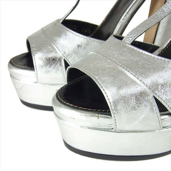 Sergio Rossi セルジオロッシ A77350 Scarpe Donna Sandal レディース ヒール シルバー 36 1/2【中古】