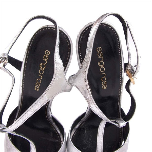 Sergio Rossi セルジオロッシ A77350 Scarpe Donna Sandal レディース ヒール シルバー 36 1/2【中古】