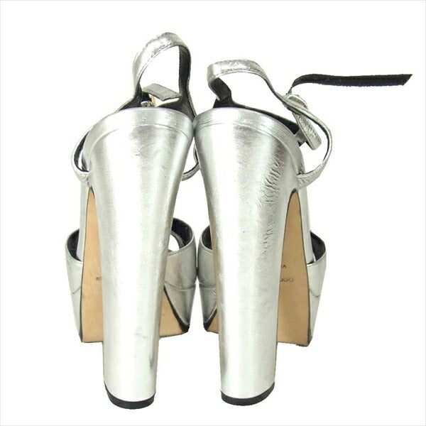 Sergio Rossi セルジオロッシ A77350 Scarpe Donna Sandal レディース ヒール シルバー 36 1/2【中古】