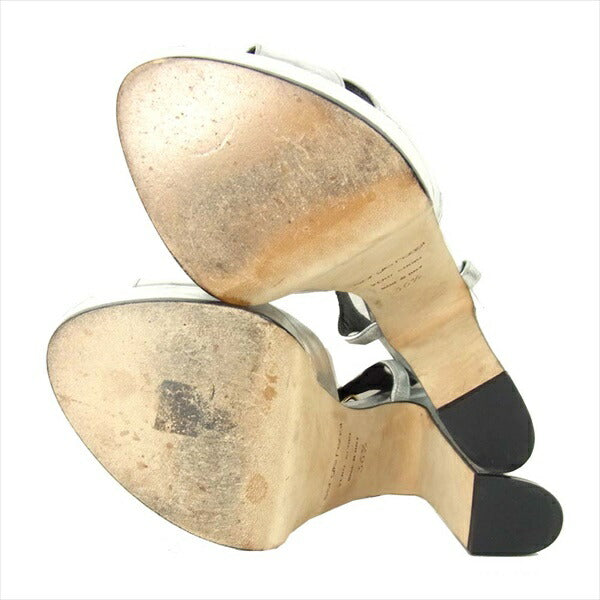 Sergio Rossi セルジオロッシ A77350 Scarpe Donna Sandal レディース ヒール シルバー 36 1/2【中古】