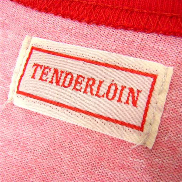 TENDERLOIN テンダーロイン クルーネック プリント Tシャツ 七分袖 ナンバー カットソー レッド系 レッド系 Ｍ【中古】