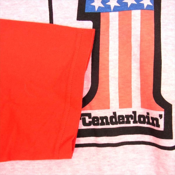 TENDERLOIN テンダーロイン クルーネック プリント Tシャツ 七分袖 ナンバー カットソー レッド系 レッド系 Ｍ【中古】