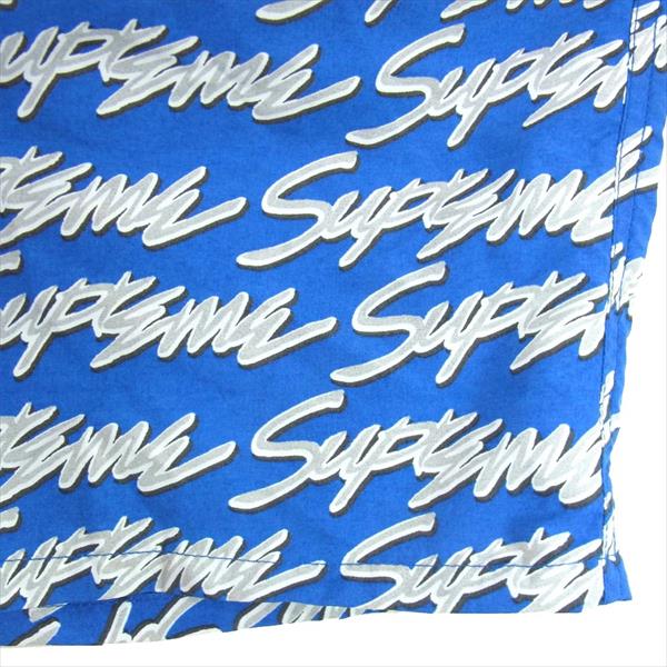 Supreme シュプリーム 19SS Signature Script Logo Water Short シグネチャースクリプト ウォーター ショーツ ブルー系 Ｌ【極上美品】【中古】