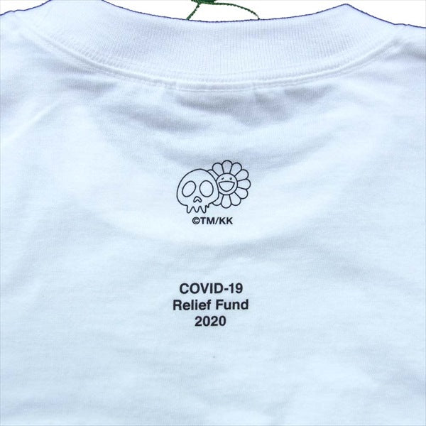 Supreme シュプリーム × 村上隆 COVID-19 Relief Box Logo Tee レリーフ ボックスロゴ Tシャツ ホワイト系 M【新古品】【未使用】【中古】