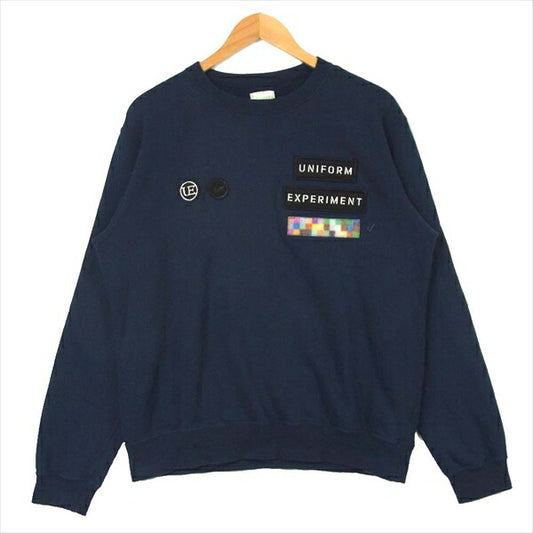 uniform experiment ユニフォームエクスペリメント WAPPEN CREW NECK SWEAT スウェット 紺系 2【中古】