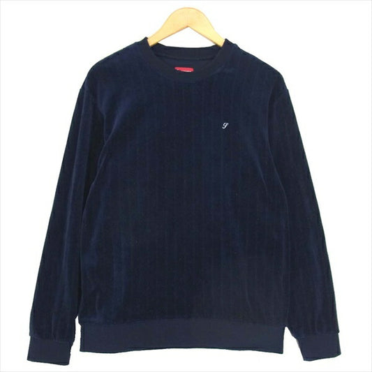 Supreme シュプリーム 16AW Velour Crewneck ベロア クルーネック スウェット カットソー ダークネイビー系 Ｍ【中古】
