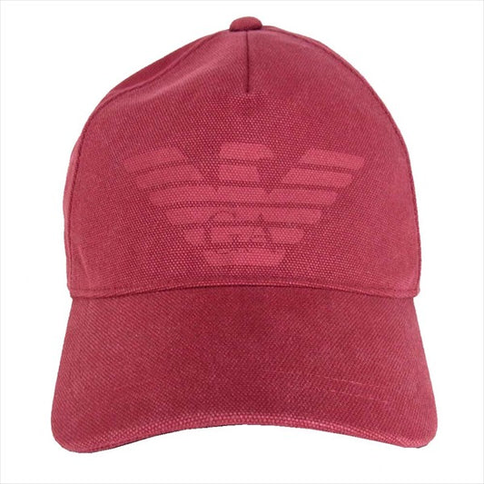 Emporio Armani エンポリオ・アルマーニ ロゴキャップ ブランドロゴ コットン キャップ エンジ系 UNI【中古】