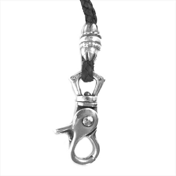 CHROME HEARTS クロムハーツ（原本無） CH LANYARD ランヤード クロス クリップ ホルダー ネックレス 黒系 全長45cm程度【中古】