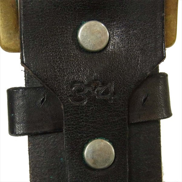 TENDERLOIN テンダーロイン ロゴスタッズ レザー ベルト レザーベルト ブラック系 34【中古】