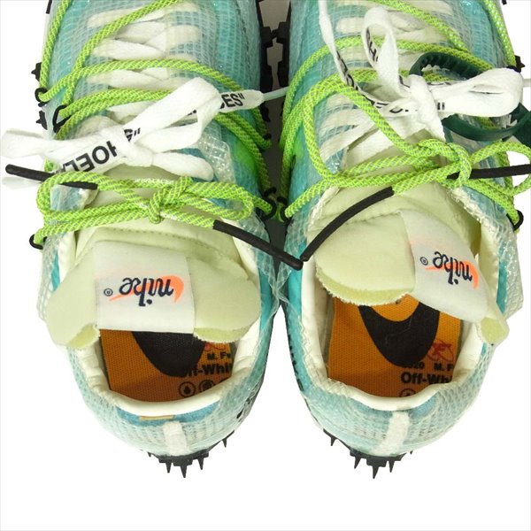 OFF-WHITE オフホワイト × NIKE ナイキ CD8180-400 ワッフルレーサー レディース スニーカー 水色系 24cm【美品】【中古】