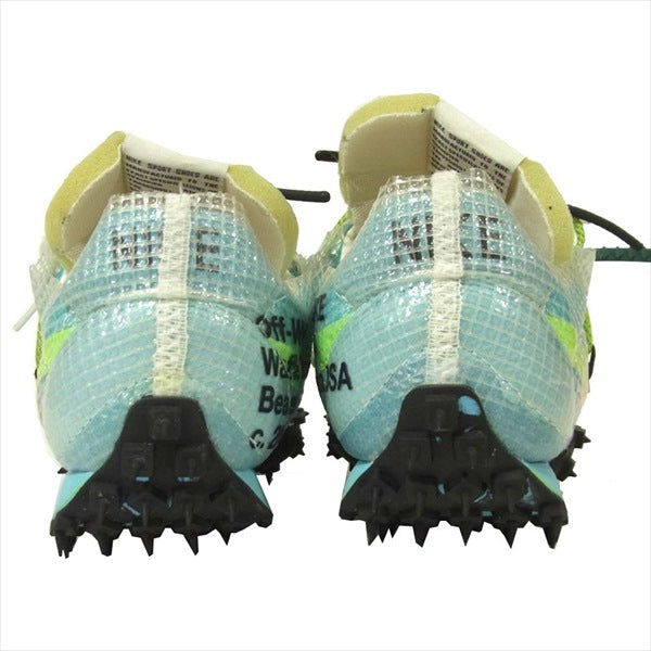 OFF-WHITE オフホワイト × NIKE ナイキ CD8180-400 ワッフルレーサー レディース スニーカー 水色系 24cm【美品】【中古】