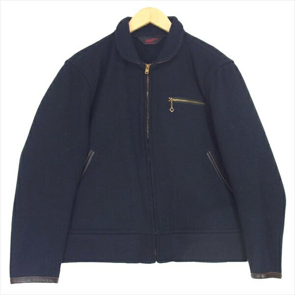 TENDERLOIN テンダーロイン T-WOOL WORK JKT ウール ワーク レザー 切替 ジャケット ネイビー系 ネイビー系 M【中古】