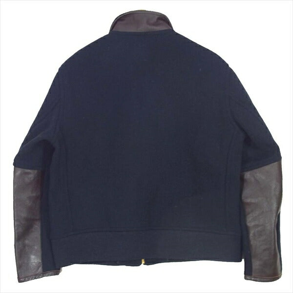 TENDERLOIN テンダーロイン T-WOOL WORK JKT ウール ワーク レザー 切替 ジャケット ネイビー系 ネイビー系 M【中古】
