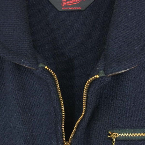 TENDERLOIN テンダーロイン T-WOOL WORK JKT ウール ワーク レザー 切替 ジャケット ネイビー系 ネイビー系 M【中古】