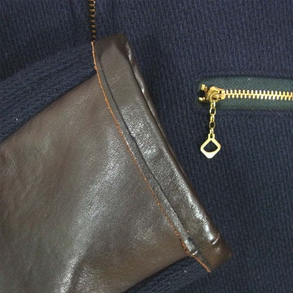 TENDERLOIN テンダーロイン T-WOOL WORK JKT ウール ワーク レザー 切替 ジャケット ネイビー系 ネイビー系 M【中古】