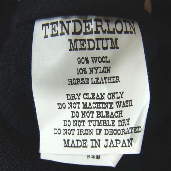 TENDERLOIN テンダーロイン T-WOOL WORK JKT ウール ワーク レザー 切替 ジャケット ネイビー系 ネイビー系 M【中古】
