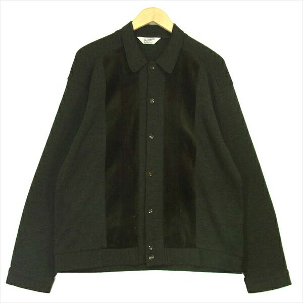 TENDERLOIN テンダーロイン T-J.O SWEATER コーデュロイ 切替 ニット 長袖シャツ カーキ(オリーブグリーン)系 Ｌ【中古】