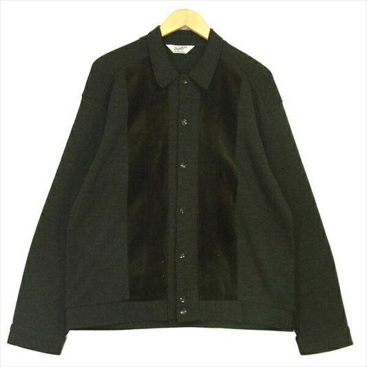 TENDERLOIN テンダーロイン T-J.O SWEATER コーデュロイ 切替 ニット 長袖シャツ カーキ(オリーブグリーン)系 Ｌ【中古】